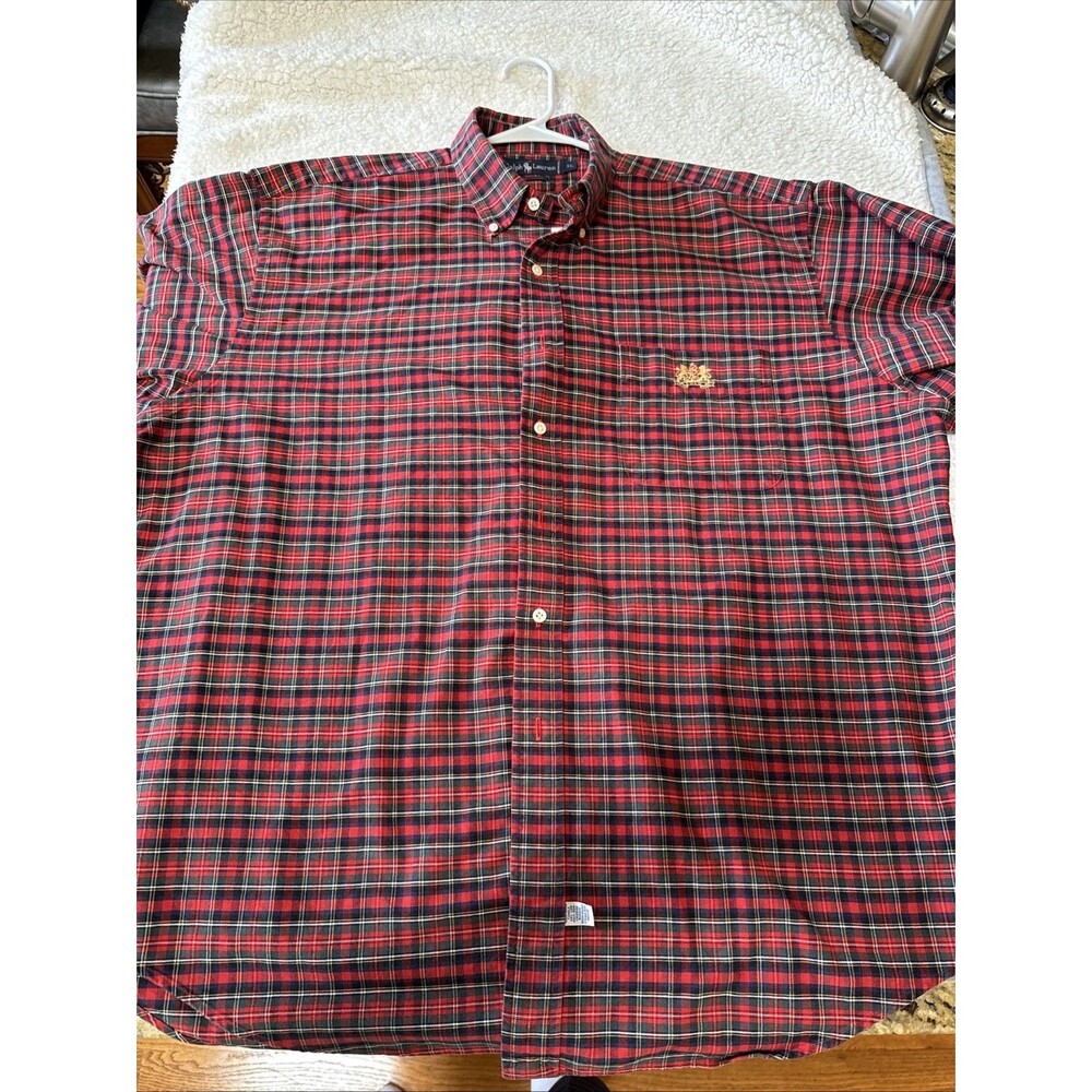 Polo Ralph Lauren Shirt Mens XL Red Blue Green Plaid Button Down Preppy - Picture 6 of 10